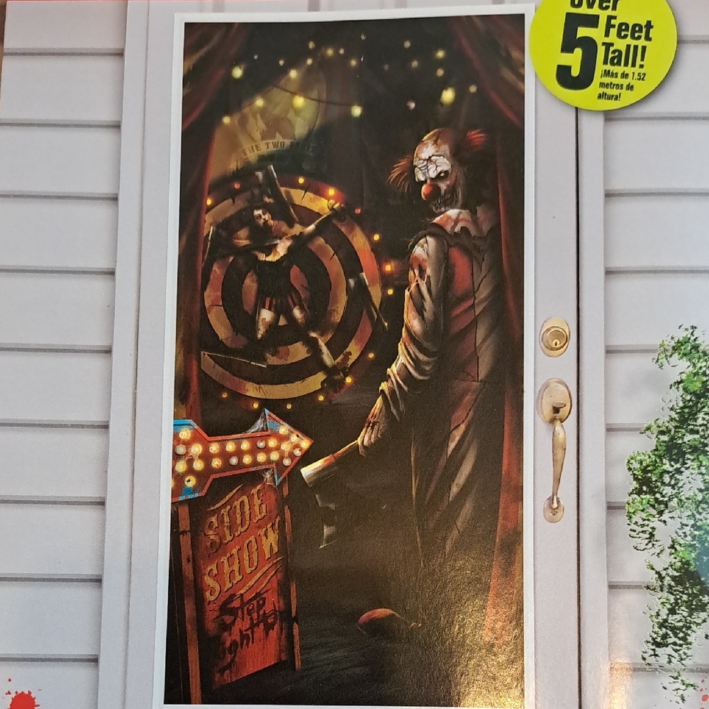 Halloween Creepy Clown Door Cover